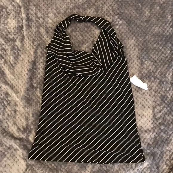 Tops Nwt Adorable Black And White Stripe Halter Top Poshmark